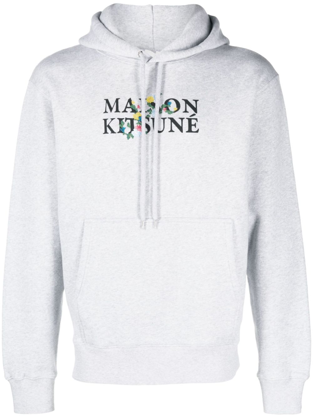 Grey logo-print drawstring sweatshirt - men - MAISON KITSUNÉ -  divincenzoboutique.com